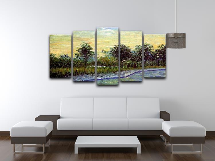 A stunning 5-split canvas artwork featuring Lane in Voyer d'Argenson Park by Van Gogh, showcasing vibrant colors and intricate details.