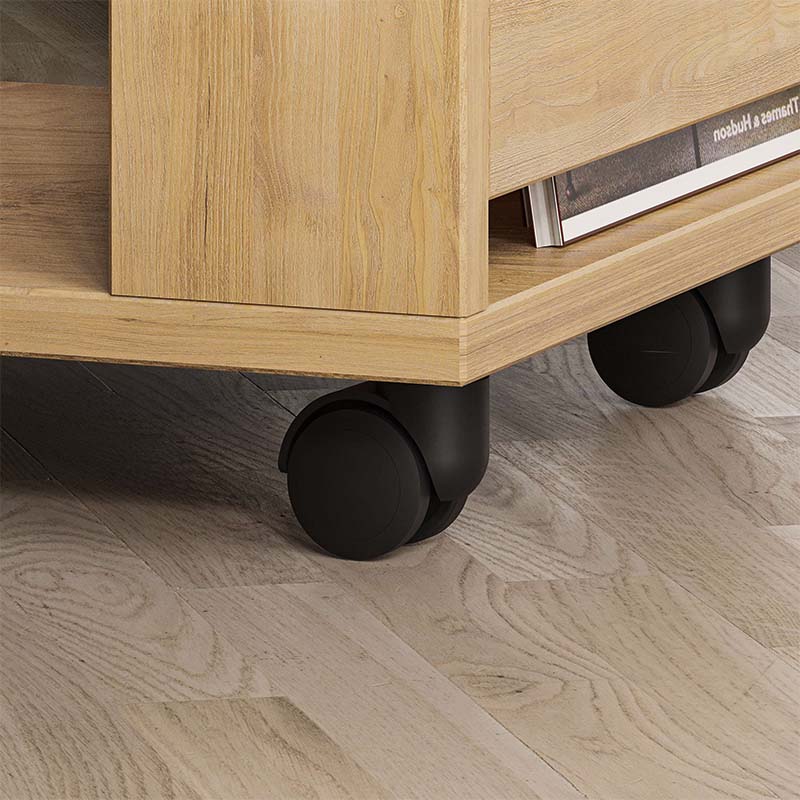 MILENA Laptop/Coffee Table in natural beech color, measuring 37x45x60 cm, showcasing its sleek design and durable melamine surface.