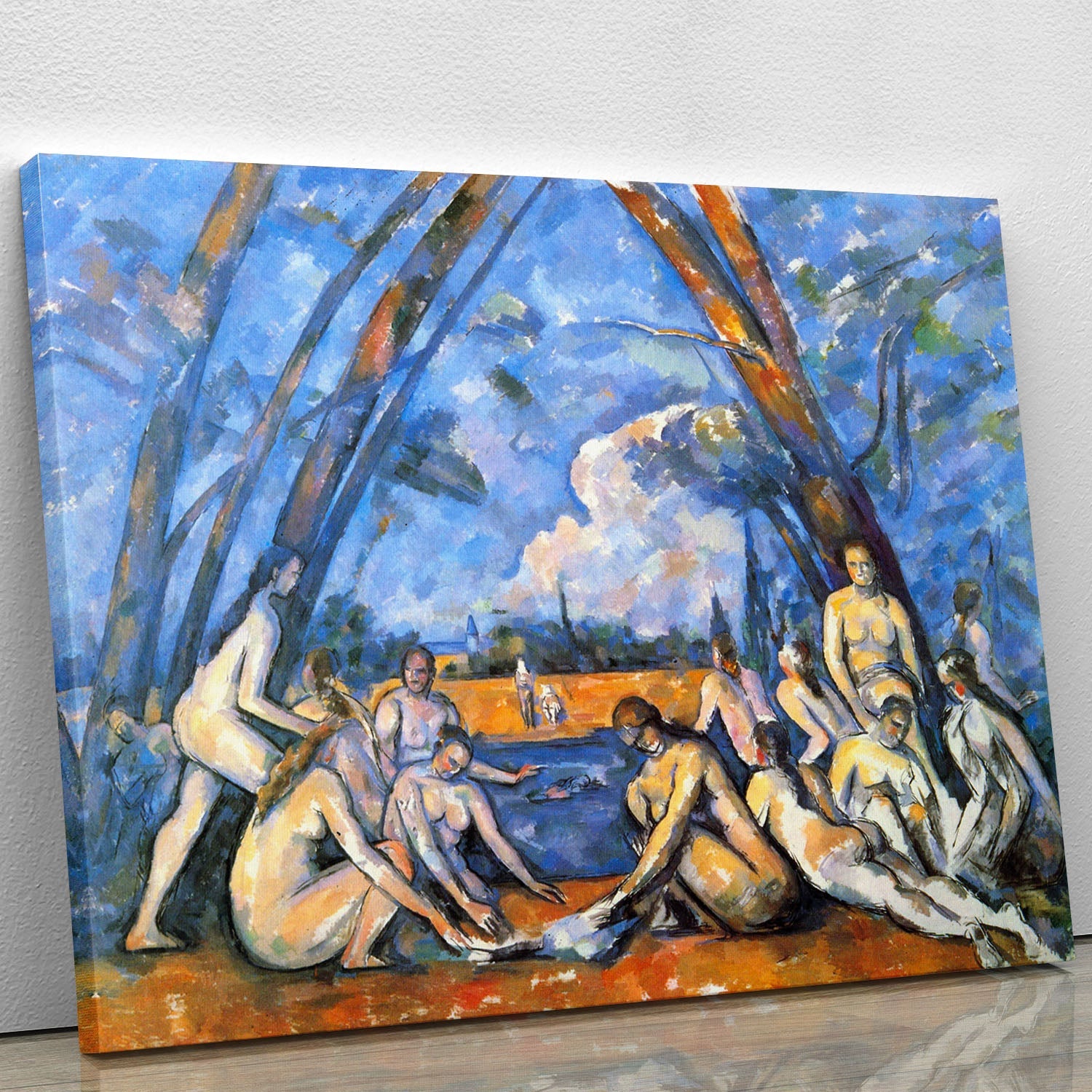 Large Bathers 2 by Cezanne canvas print showcasing vibrant colors and intricate details, perfect for home decor.