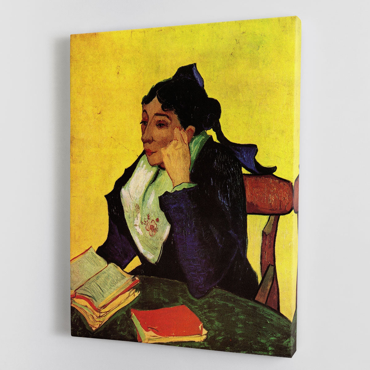 L'Arlesienne Madame Ginoux canvas print featuring Van Gogh's artwork, showcasing vibrant colors and intricate details.