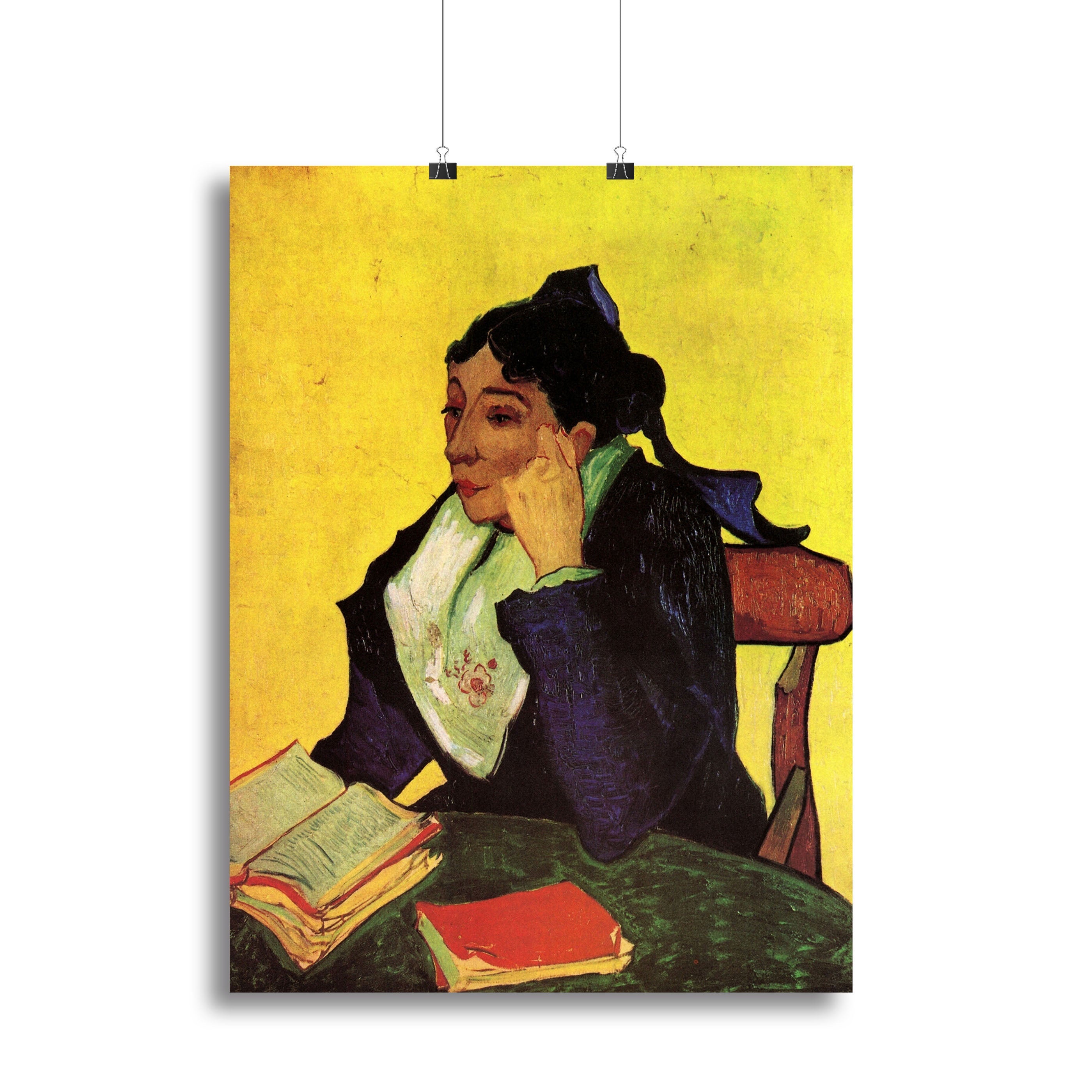 L'Arlesienne Madame Ginoux canvas print featuring Van Gogh's artwork, showcasing vibrant colors and intricate details.