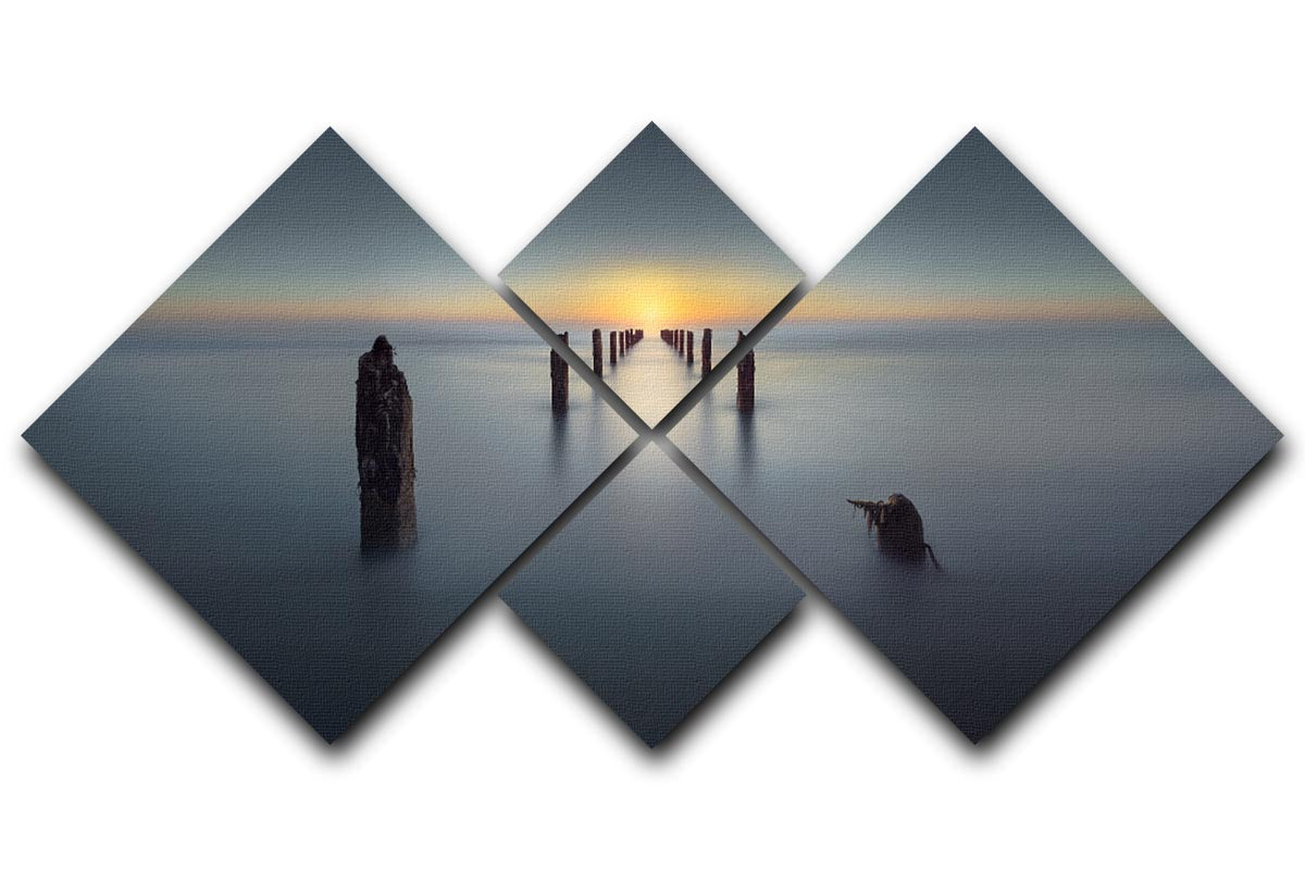 Last Light 4 Square Multi Panel Canvas featuring four equal square sections creating a harmonious artwork.