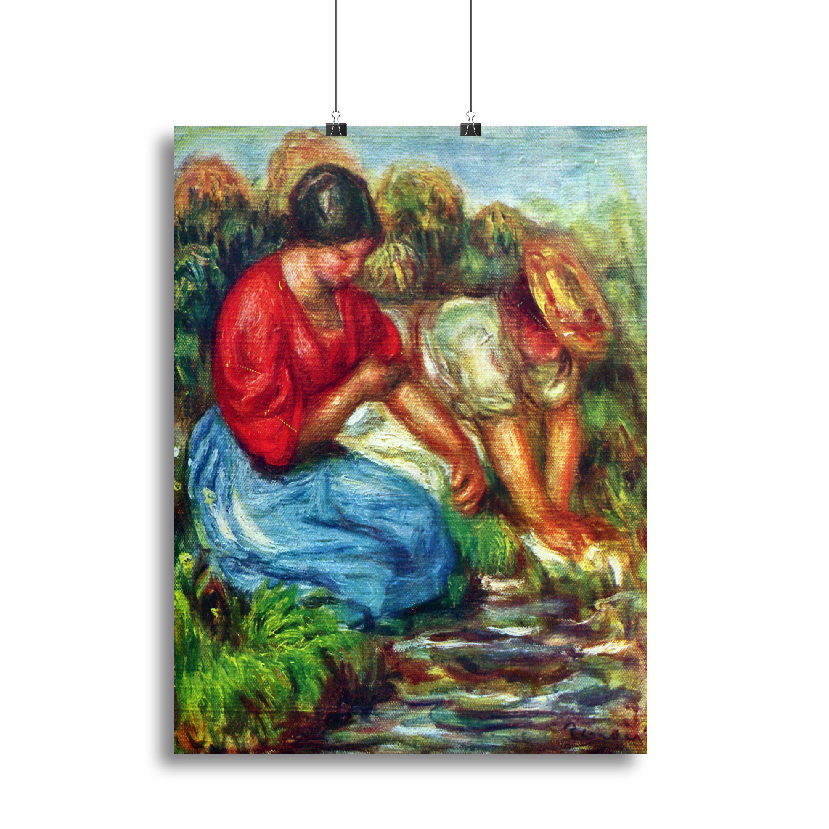Laundresses 1 by Renoir canvas print showcasing a serene impressionist scene with soft colors and gentle brush strokes.