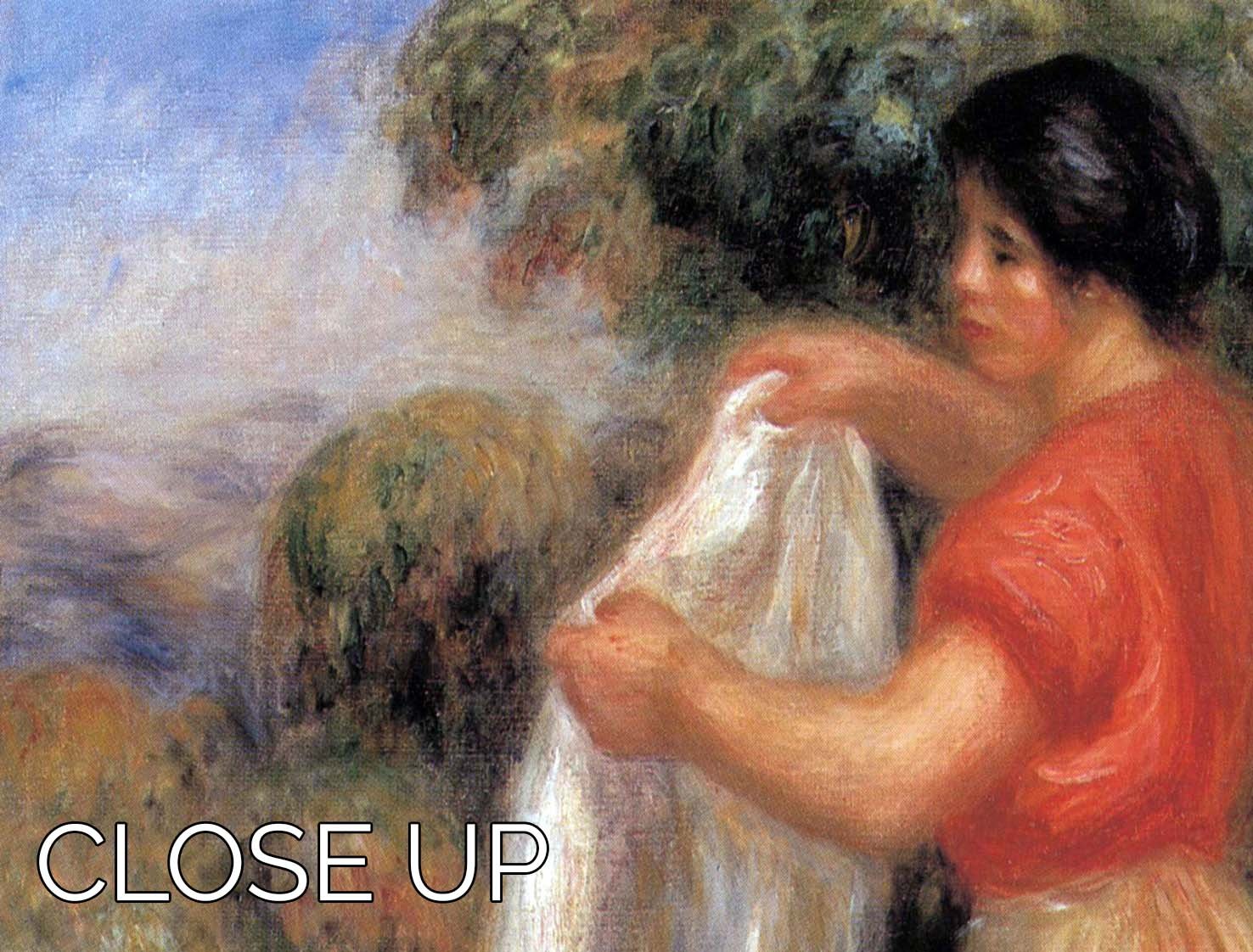 Laundresses 2 by Renoir 3 Split Panel Canvas Print showcasing elegant artwork in three panels.