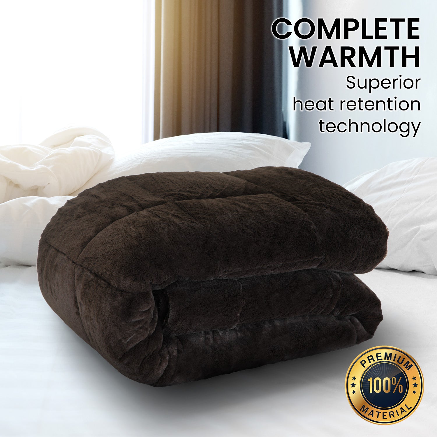 Laura Hill 600GSM Faux Mink Comforter Quilt in queen size, showcasing its soft texture and elegant design.