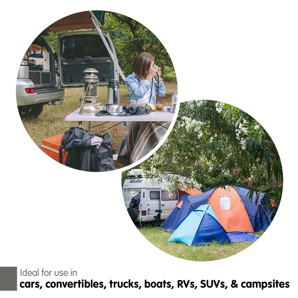 Laura Hill Heated Electric Car Blanket in navy blue, measuring 150x110cm, made from soft polyester fleece, ideal for winter travel.