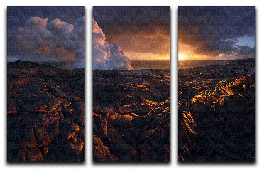 Lava Fields 3 Split Panel Canvas Print showcasing vibrant colors and abstract design, perfect for home decor.