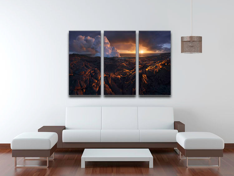 Lava Fields 3 Split Panel Canvas Print showcasing vibrant colors and abstract design, perfect for home decor.