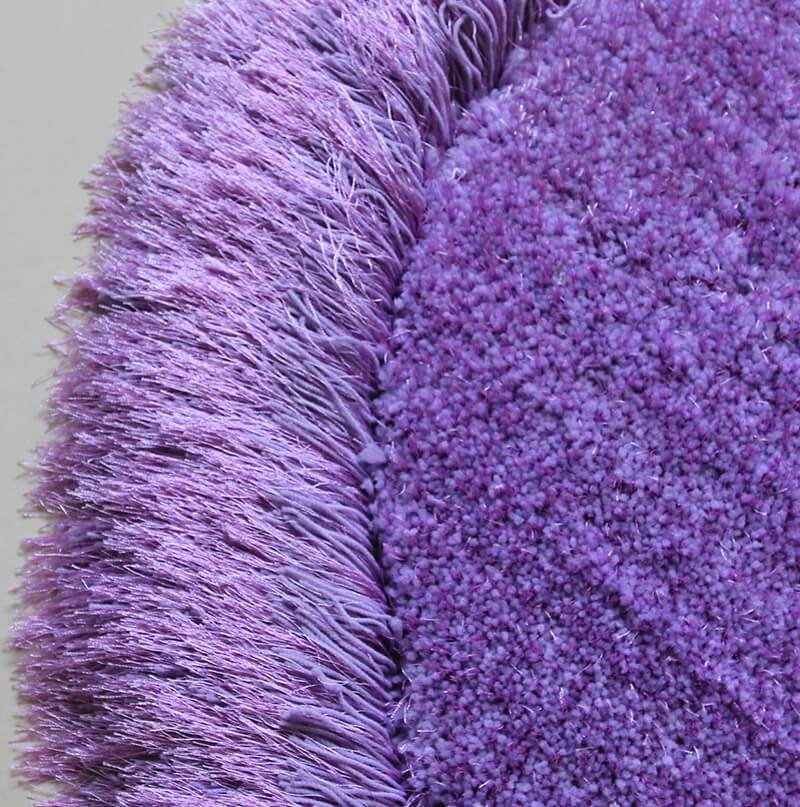 Lavender Double Heart Decorative Area Rug, soft shaggy texture, hand tufted, 28x55 inches, perfect for home decor.