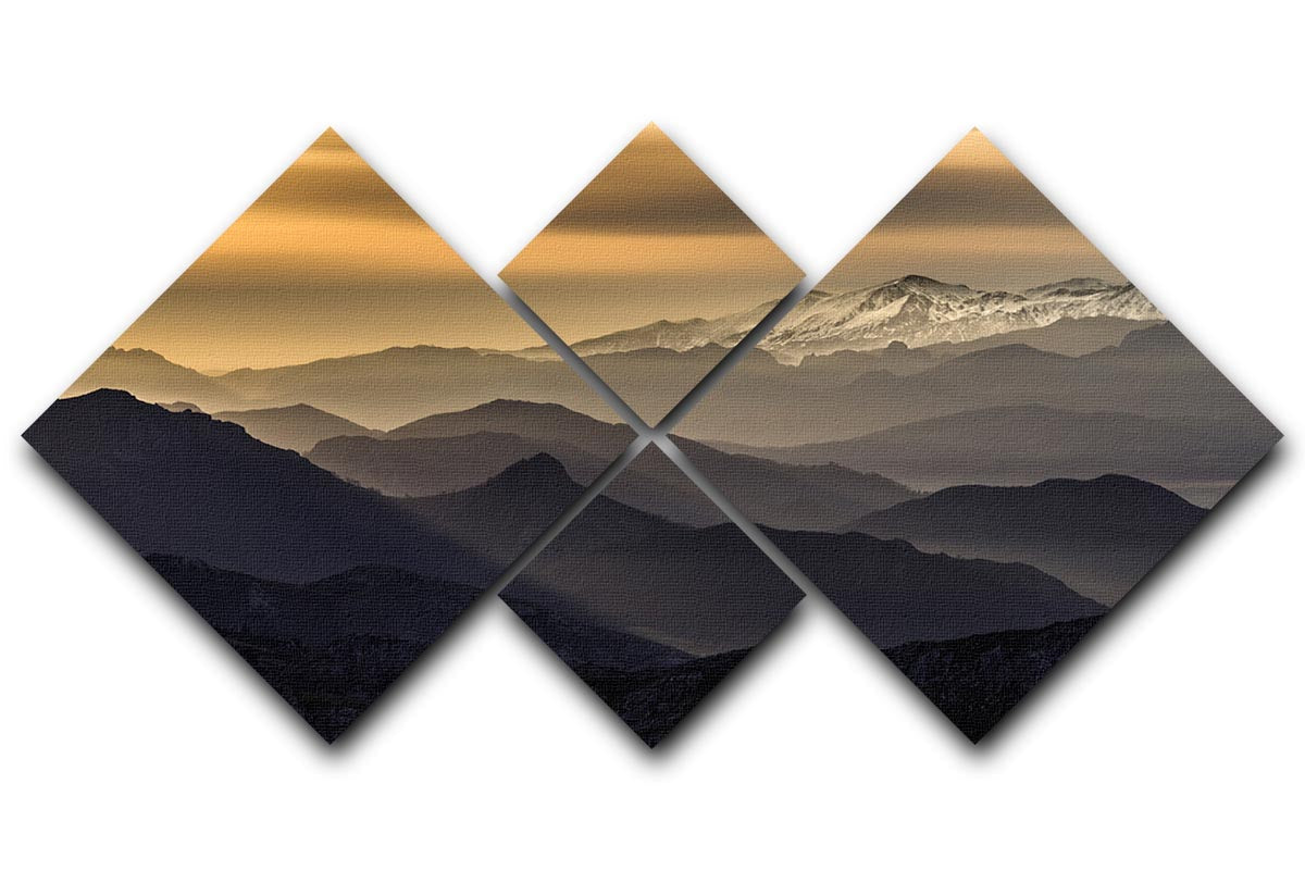 Layers 4 Square Multi Panel Canvas artwork featuring four equal square sections, creating a harmonious and visually striking design.