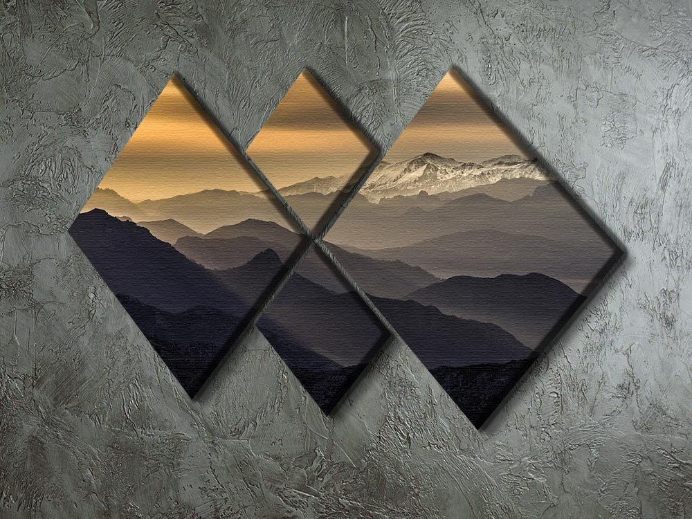 Layers 4 Square Multi Panel Canvas artwork featuring four equal square sections, creating a harmonious and visually striking design.