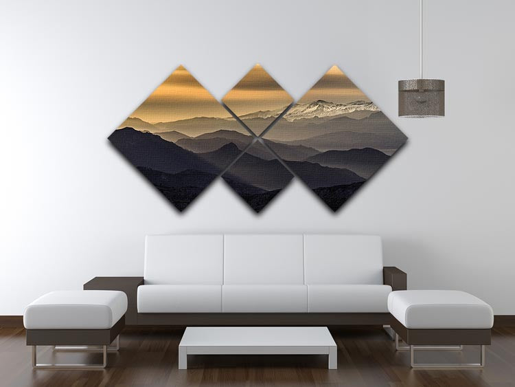 Layers 4 Square Multi Panel Canvas artwork featuring four equal square sections, creating a harmonious and visually striking design.