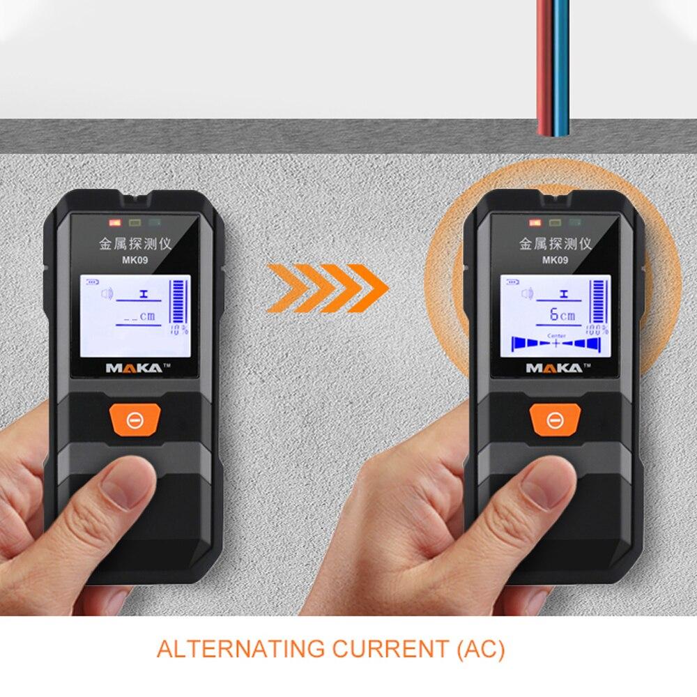 LCD Backlight Display Infrared Metal Detector designed for locating metal objects like steel wire and copper tubes, featuring a clear display and portable design.