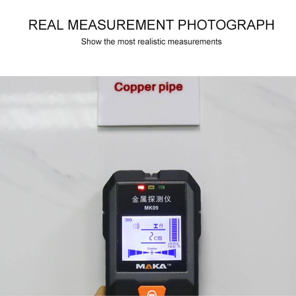 LCD Backlight Display Infrared Metal Detector designed for locating metal objects like steel wire and copper tubes, featuring a clear display and portable design.