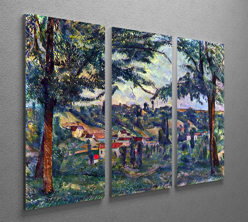 Le Chateau Noir by Cezanne 3 Split Panel Canvas Print showcasing elegant artwork in three panels, perfect for home decor.