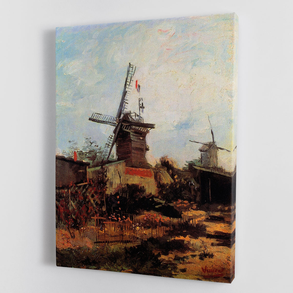 Le Moulin de Blute-Fin by Van Gogh canvas print showcasing vibrant colors and dynamic brushwork, perfect for home decor.