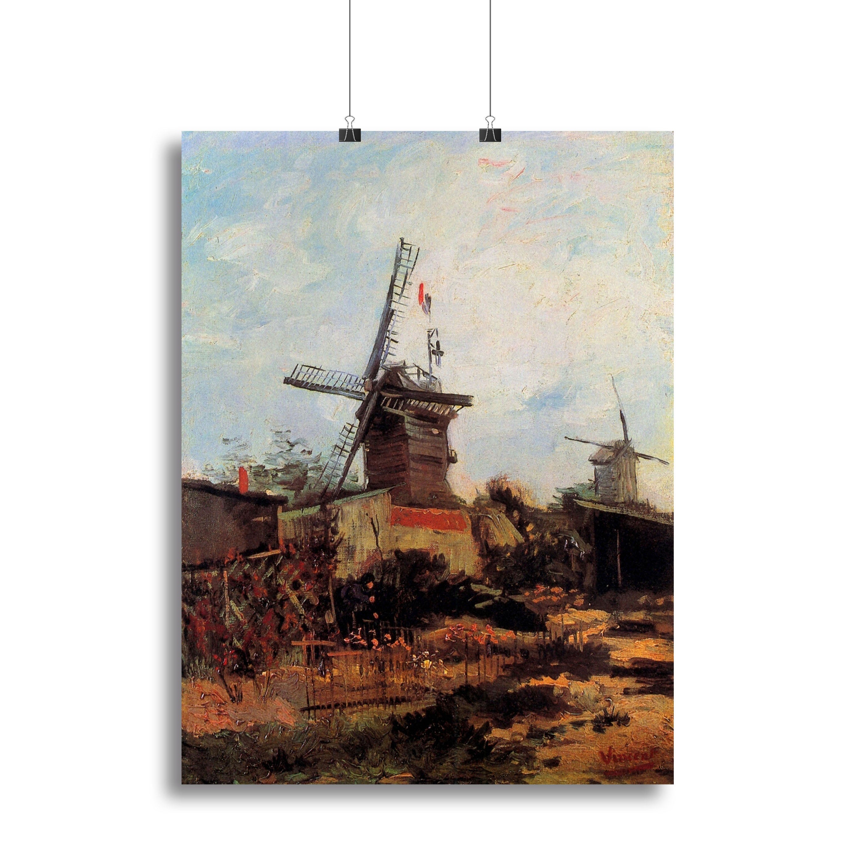 Le Moulin de Blute-Fin by Van Gogh canvas print showcasing vibrant colors and dynamic brushwork, perfect for home decor.