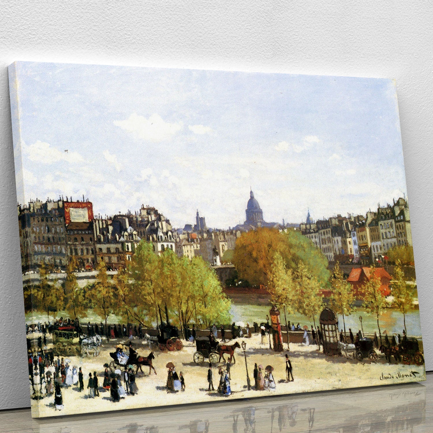 Le quai du Louvre by Monet canvas print showcasing vibrant colors and impressionist details, perfect for home decor.