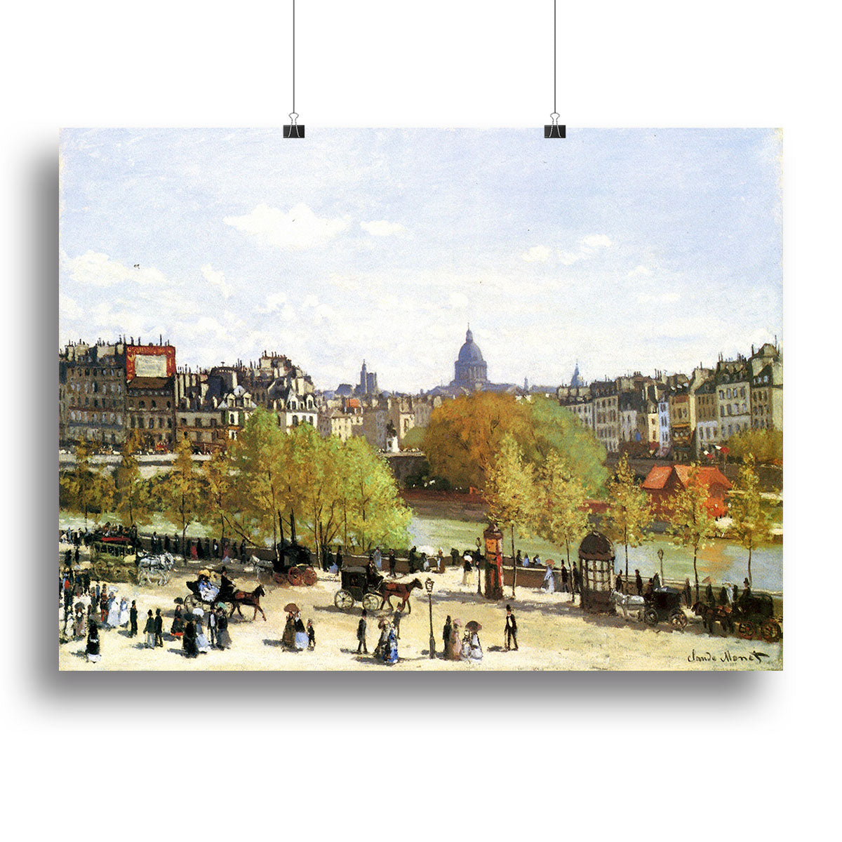 Le quai du Louvre by Monet canvas print showcasing vibrant colors and impressionist details, perfect for home decor.