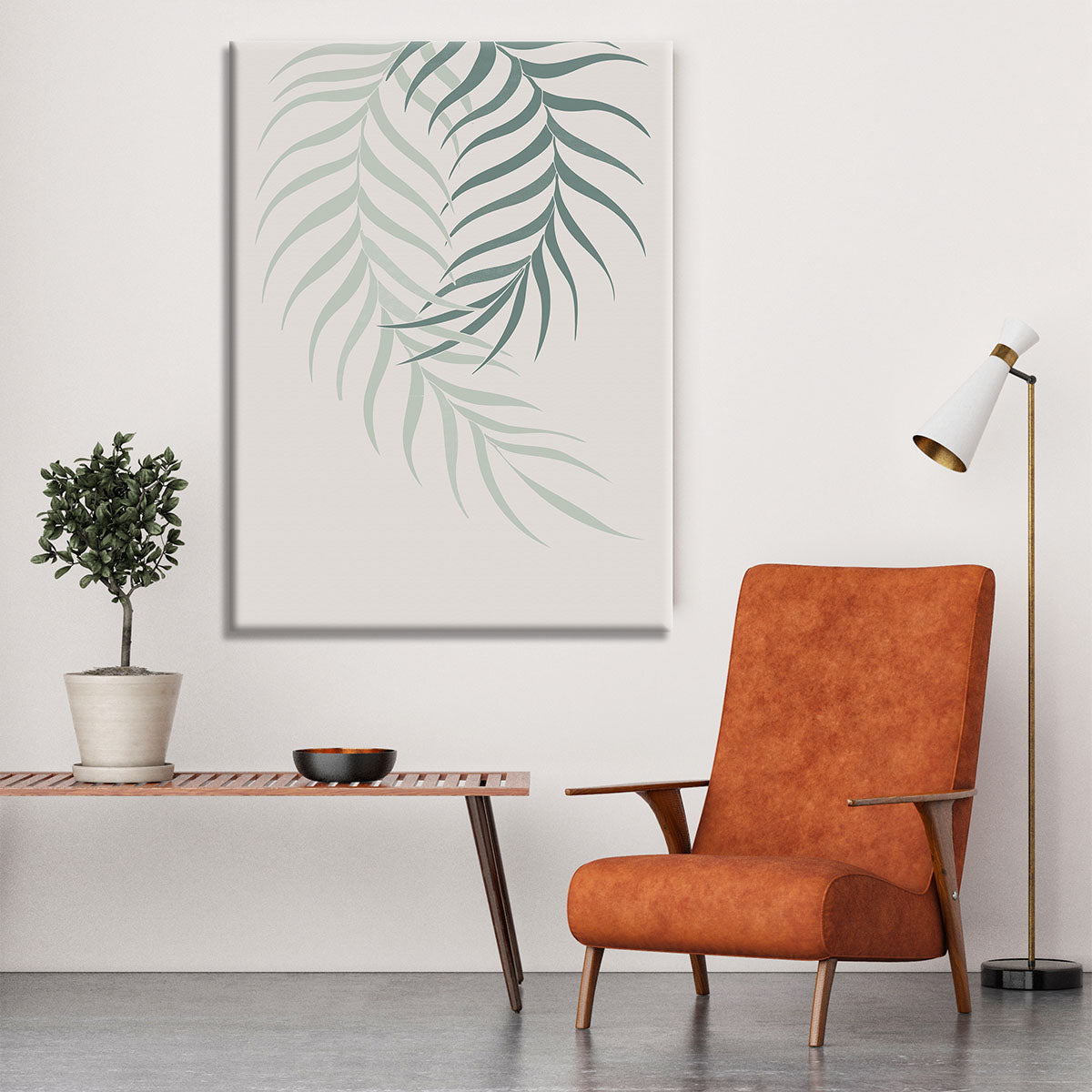 Leaf Frilly Green Canvas Print showcasing vibrant green leaves on a textured canvas, perfect for home decor.