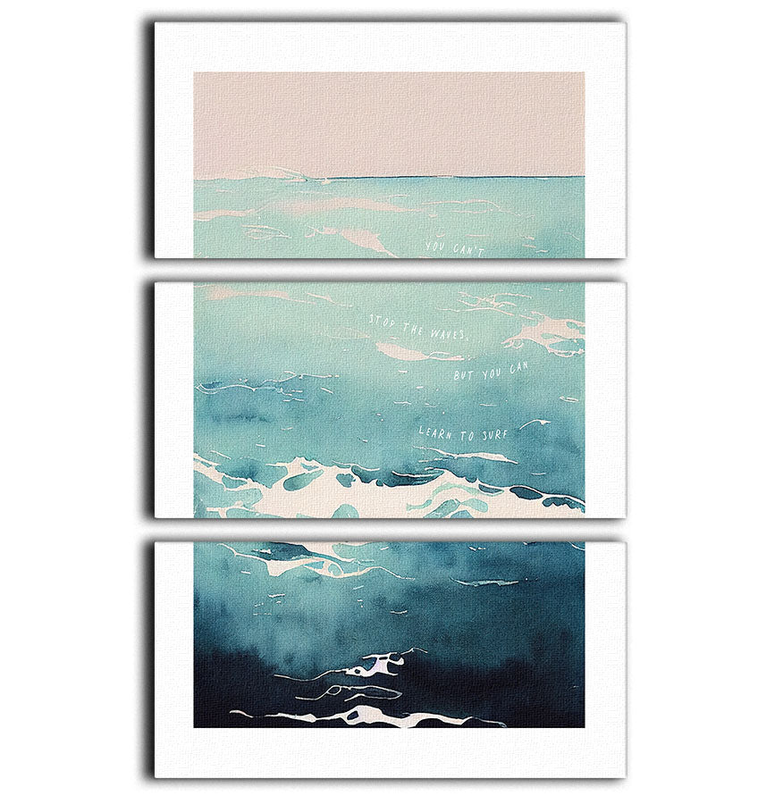 A stunning 3-panel canvas print featuring a serene surfing scene, perfect for home decor.