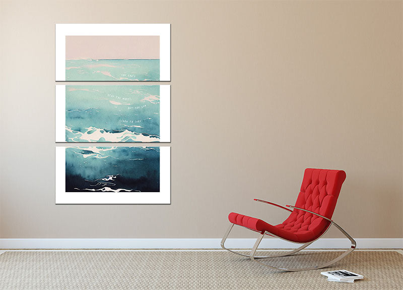A stunning 3-panel canvas print featuring a serene surfing scene, perfect for home decor.