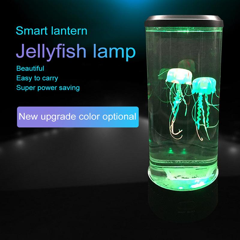 LED tower Jellyfish lamp night light with colorful changing lights, simulating jellyfish movement, perfect for bedside or decorative use.
