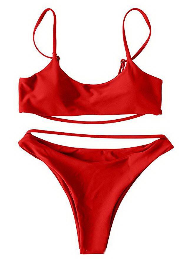 Leopard Print New Gini Split Swimsuit showcasing a stylish bikini design with a trendy animal print, perfect for summer beach outings.