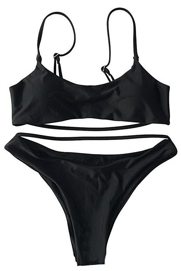 Leopard Print New Gini Split Swimsuit showcasing a stylish bikini design with a trendy animal print, perfect for summer beach outings.