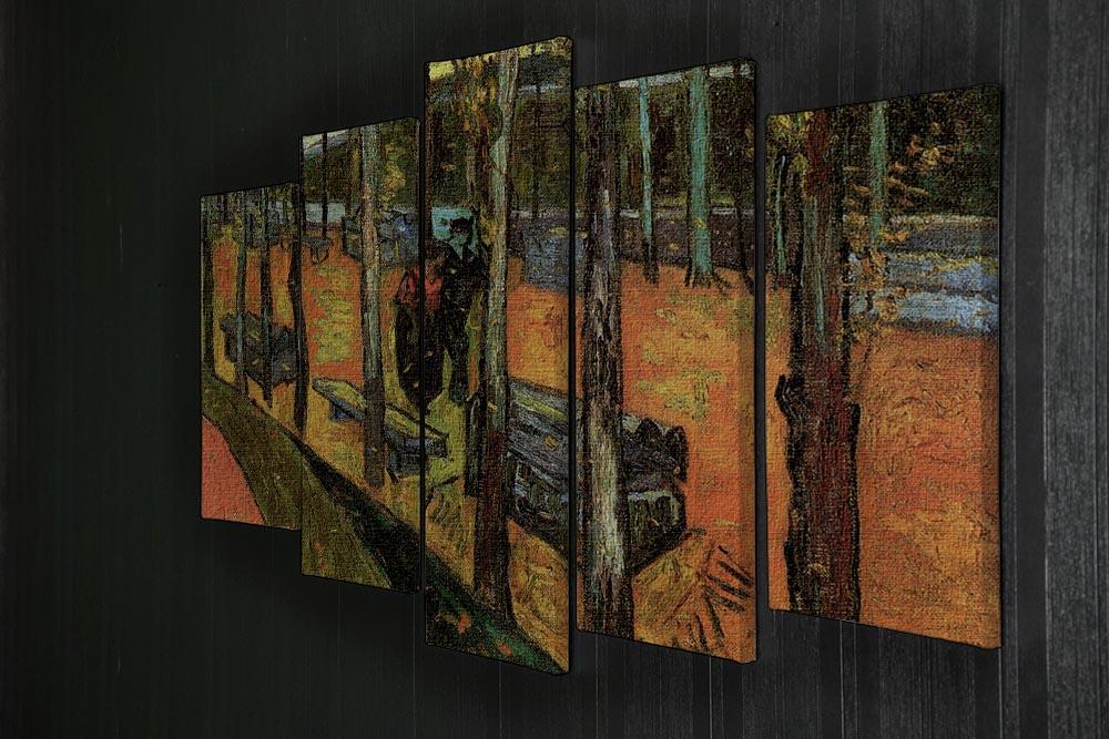Les Alyscamps 2 by Van Gogh, a vibrant 5-split canvas artwork showcasing beautiful landscapes in a dynamic arrangement.