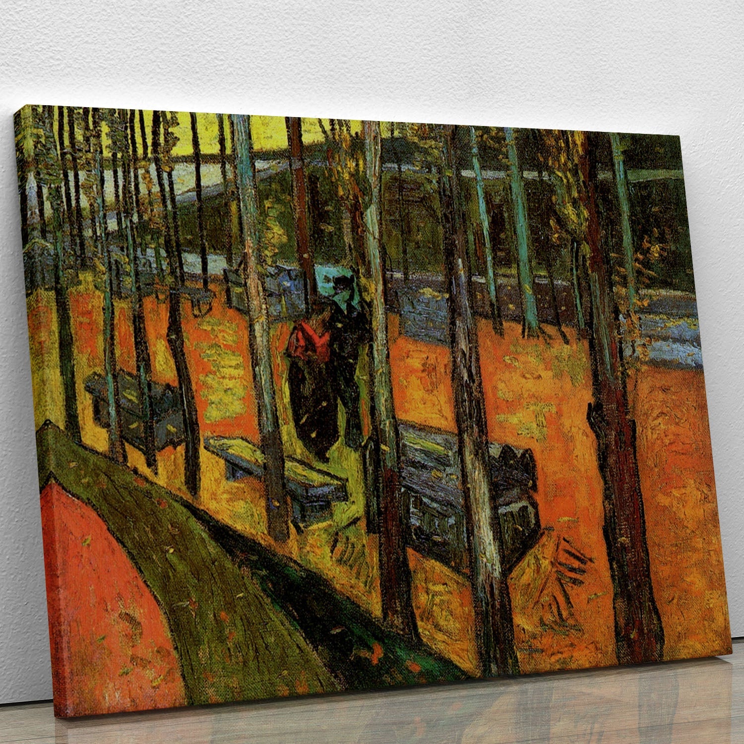 Les Alyscamps 2 by Van Gogh canvas print showcasing vibrant colors and dynamic brush strokes, perfect for home decor.
