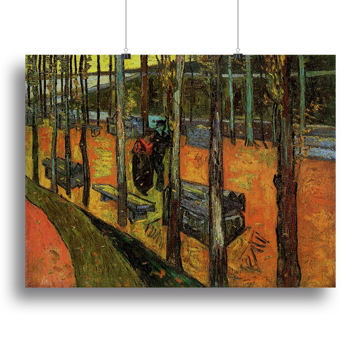 Les Alyscamps 2 by Van Gogh canvas print showcasing vibrant colors and dynamic brush strokes, perfect for home decor.