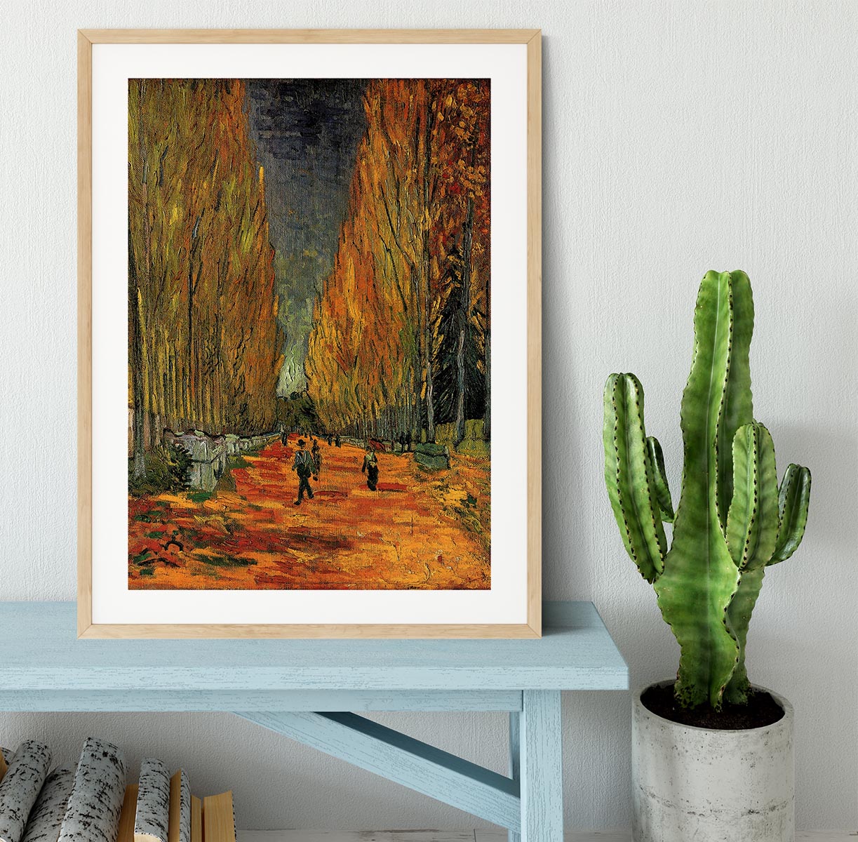 Framed print of Les Alyscamps 3 by Van Gogh, showcasing vibrant colors and intricate details in a stylish frame.