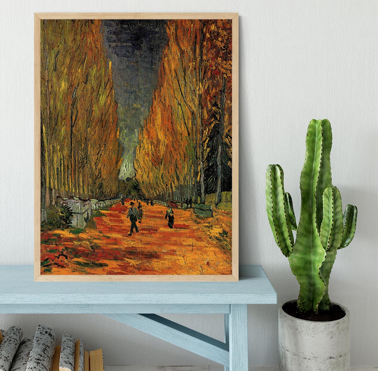 Framed print of Les Alyscamps 3 by Van Gogh, showcasing vibrant colors and intricate details in a stylish frame.
