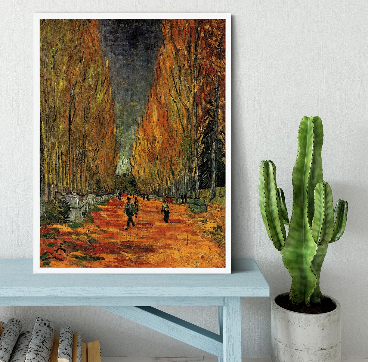 Framed print of Les Alyscamps 3 by Van Gogh, showcasing vibrant colors and intricate details in a stylish frame.