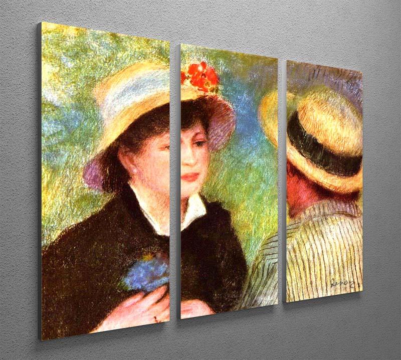 Les Canotiers by Renoir 3-panel canvas print showcasing vibrant colors and intricate details.