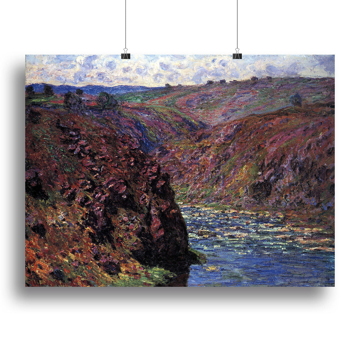 Canvas print of Les Eaux Semblantes by Monet, showcasing vibrant colors and serene water reflections.