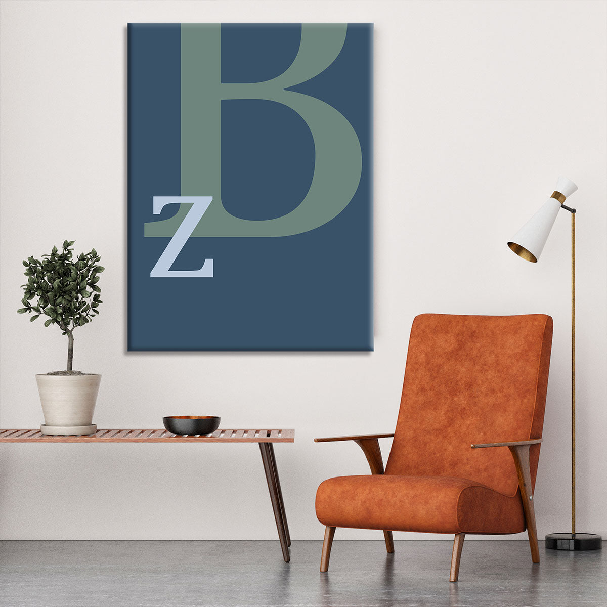 Letter B canvas print showcasing a stylish design, perfect for modern decor.