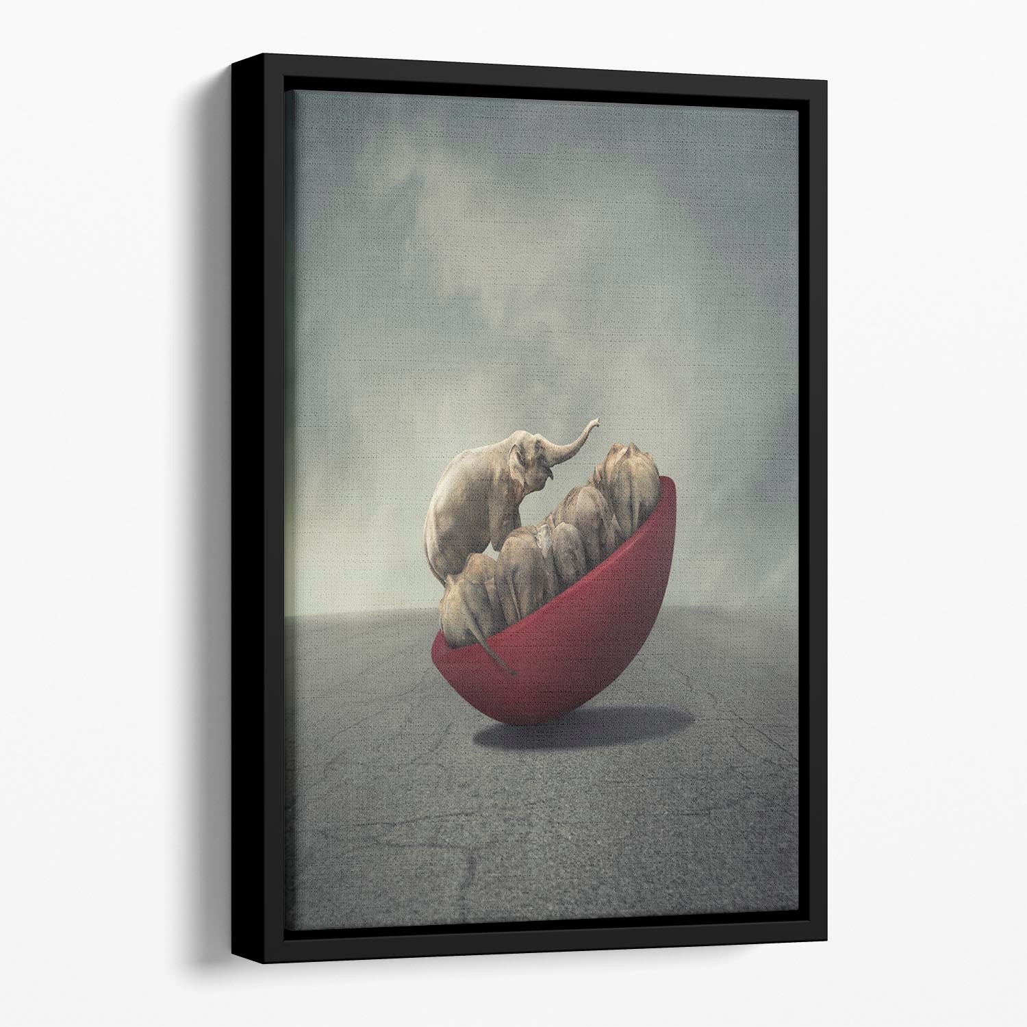 Life is a Balance Floating Framed Canvas featuring vibrant abstract art in a handcrafted wooden frame.