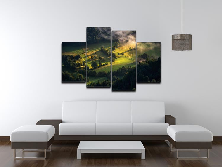 Light And Shadow 4 Split Panel Canvas artwork featuring four equal sections creating a cohesive and dynamic design.
