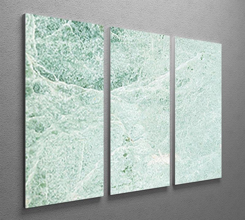 Light Green Cracked Marble 3 Split Panel Canvas Print showcasing elegant design and soothing colors.