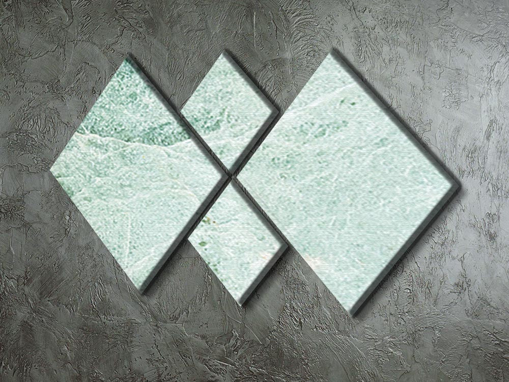 Light green cracked marble design on a 4-square multi panel canvas, showcasing elegant patterns and textures.