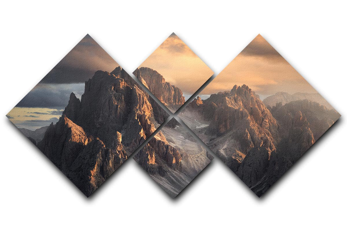 Light On The Path 4 Square Multi Panel Canvas artwork featuring four equal square sections, beautifully arranged for a striking visual effect.