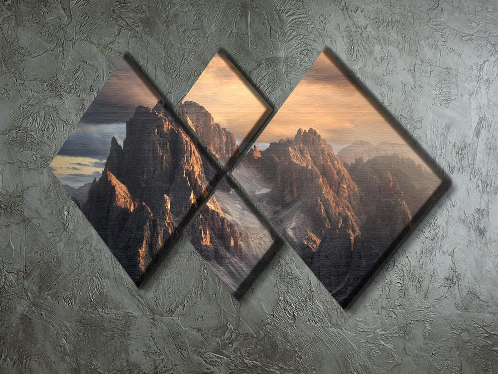 Light On The Path 4 Square Multi Panel Canvas artwork featuring four equal square sections, beautifully arranged for a striking visual effect.