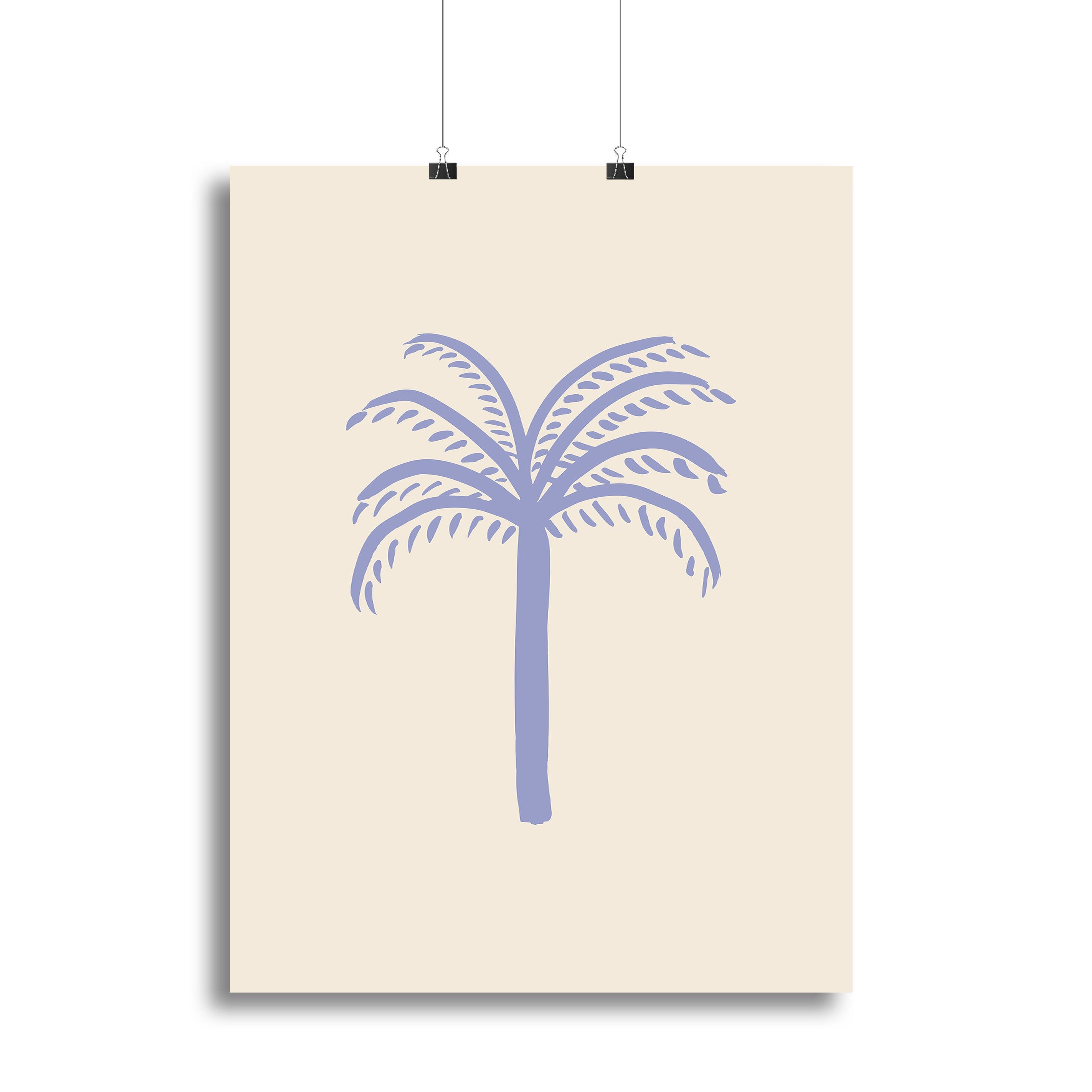 A vibrant lilac palm canvas print showcasing tropical beauty, perfect for home or office decor.