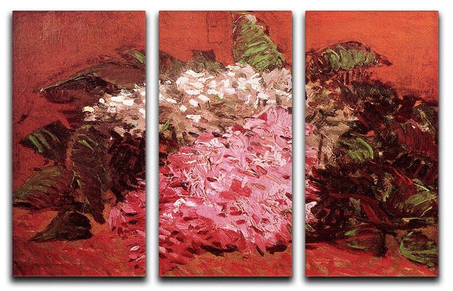 Lilacs 2 by Van Gogh 3 Split Panel Canvas Print showcasing vibrant lilac flowers in a split panel design.