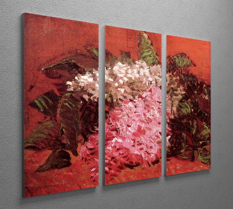 Lilacs 2 by Van Gogh 3 Split Panel Canvas Print showcasing vibrant lilac flowers in a split panel design.
