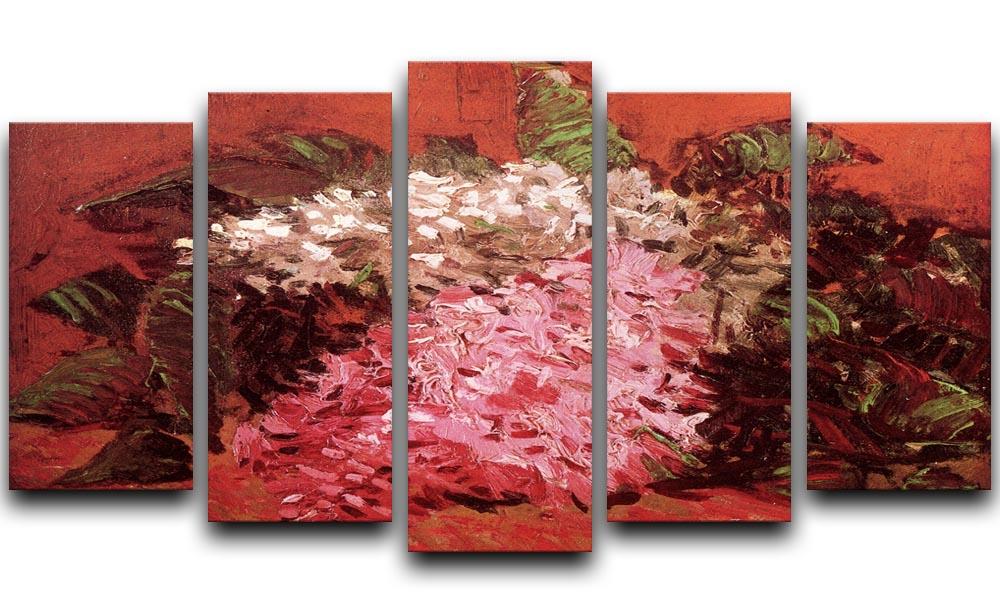 5-split canvas artwork featuring Van Gogh's Lilacs 2, showcasing vibrant colors and intricate details.
