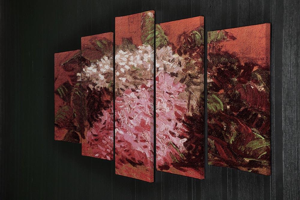 5-split canvas artwork featuring Van Gogh's Lilacs 2, showcasing vibrant colors and intricate details.