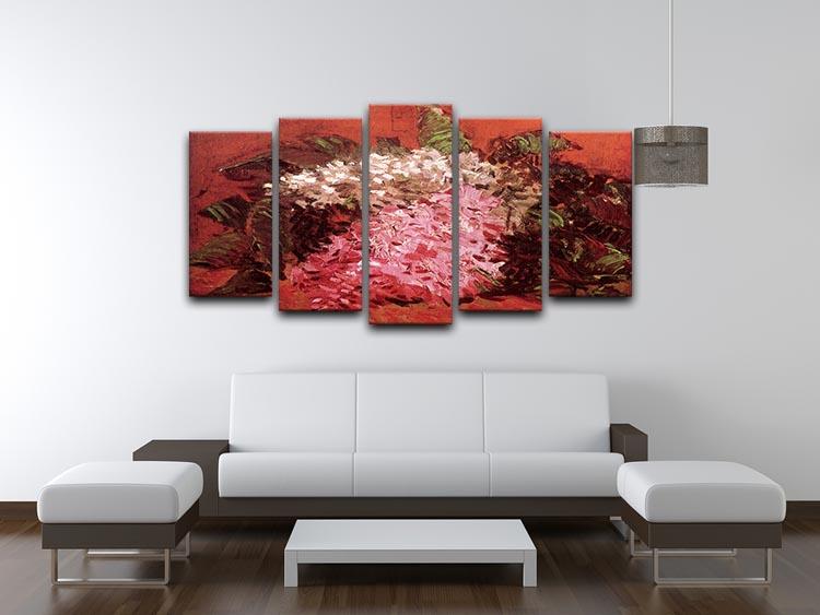 5-split canvas artwork featuring Van Gogh's Lilacs 2, showcasing vibrant colors and intricate details.